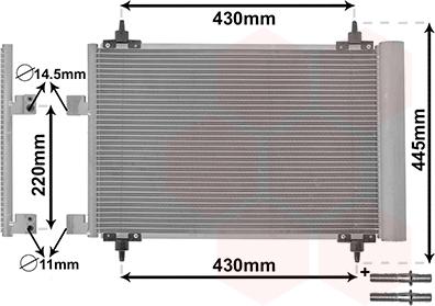 Van Wezel 40005215 - Конденсатор кондиционера avtokuzovplus.com.ua