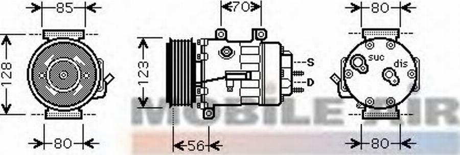 Van Wezel 4000K307 - Компресор, кондиціонер autocars.com.ua