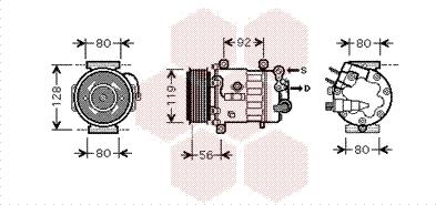 Van Wezel 4000K320 - Компресор, кондиціонер autocars.com.ua