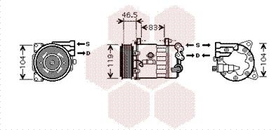 Van Wezel 4000K326 - Компресор, кондиціонер autocars.com.ua