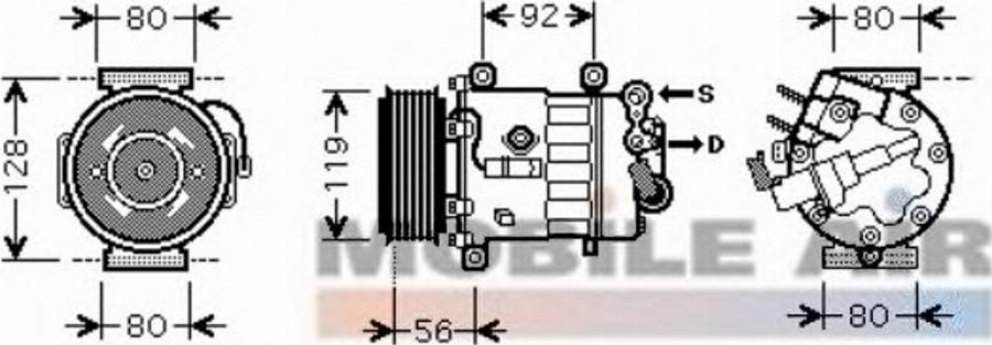 Van Wezel 4000K327 - Компресор, кондиціонер autocars.com.ua