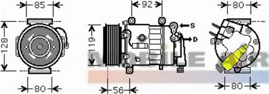 Van Wezel 4000K328 - Компресор, кондиціонер autocars.com.ua