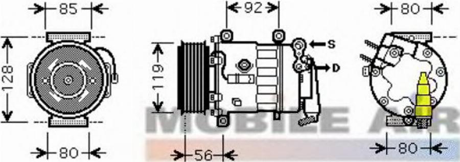 Van Wezel 4000K329 - Компресор, кондиціонер autocars.com.ua