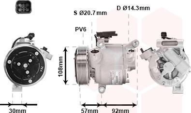 Van Wezel 4001K702 - Компресор, кондиціонер autocars.com.ua