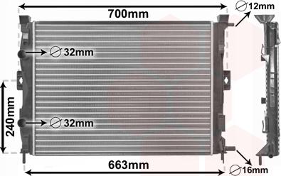 Van Wezel 43002306 - Радіатор, охолодження двигуна autocars.com.ua