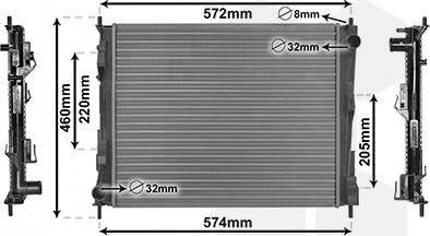 Van Wezel 43002375 - Радіатор, охолодження двигуна autocars.com.ua