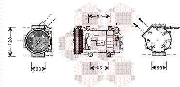 Van Wezel 4300K255 - Компрессор кондиционера autodnr.net