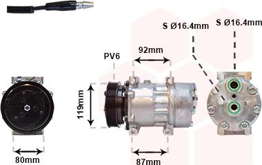 Van Wezel 4300K283 - Компресор, кондиціонер autocars.com.ua