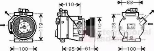 Van Wezel 4300K368 - Компрессор кондиционера avtokuzovplus.com.ua