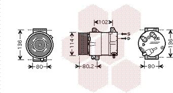 Van Wezel 4300K381 - Компресор, кондиціонер autocars.com.ua