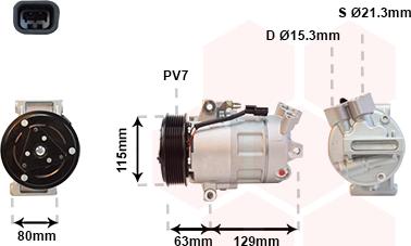 Van Wezel 4300K384 - Компресор, кондиціонер autocars.com.ua