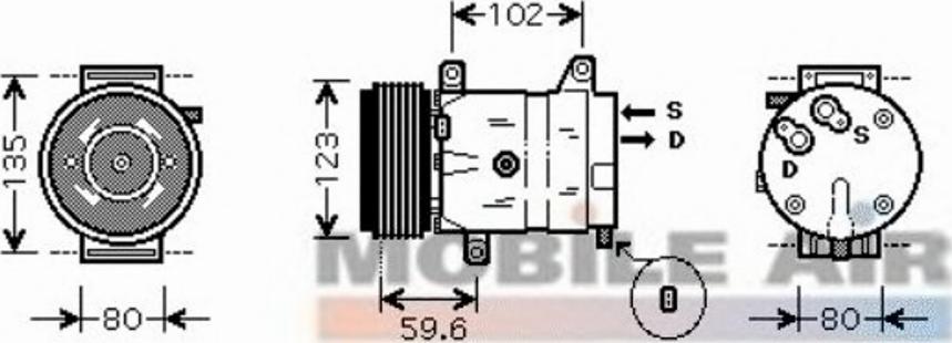 Van Wezel 4300K385 - Компресор, кондиціонер autocars.com.ua