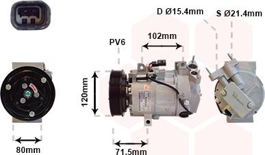 Van Wezel 4300K393 - Компресор, кондиціонер autocars.com.ua