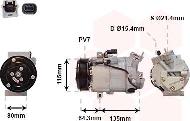 Van Wezel 4300K394 - Компресор, кондиціонер autocars.com.ua