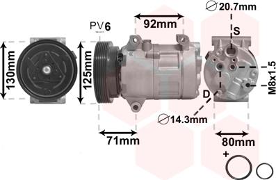 Van Wezel 4300K441 - Компрессор кондиционера avtokuzovplus.com.ua