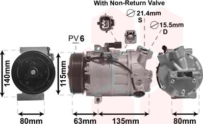 Van Wezel 4300K487 - Компрессор кондиционера avtokuzovplus.com.ua