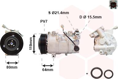 Van Wezel 4300K492 - Компресор, кондиціонер autocars.com.ua