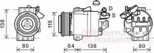 Van Wezel 4300K565 - Компресор, кондиціонер autocars.com.ua