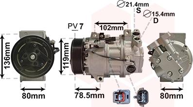 Van Wezel 4300K620 - Компрессор кондиционера avtokuzovplus.com.ua