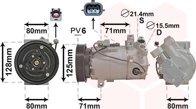 Van Wezel 4300K636 - Компрессор кондиционера avtokuzovplus.com.ua