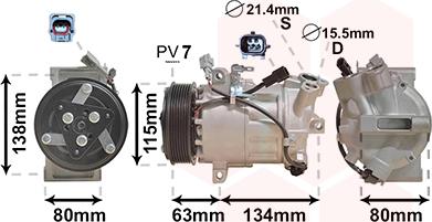 Van Wezel 4301K703 - Компресор, кондиціонер autocars.com.ua