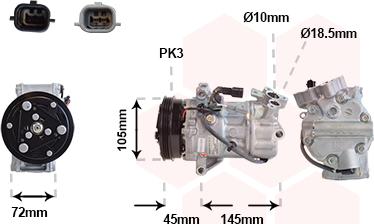 Van Wezel 4301K713 - Компресор, кондиціонер autocars.com.ua