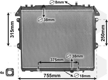 Van Wezel 53002496 - Радіатор, охолодження двигуна autocars.com.ua