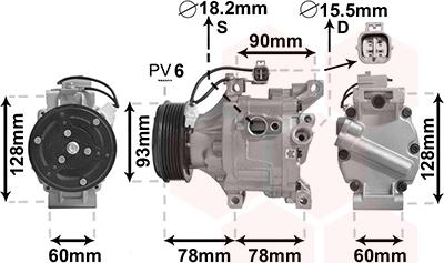 Van Wezel 5300K443 - Компрессор кондиционера avtokuzovplus.com.ua