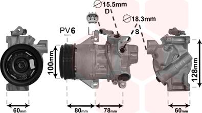 Van Wezel 5300K618 - Компрессор кондиционера avtokuzovplus.com.ua