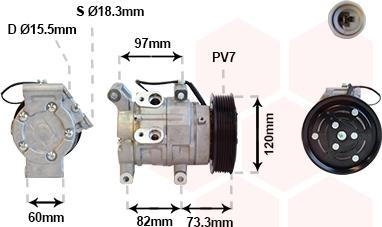 Van Wezel 5300K625 - Компресор, кондиціонер autocars.com.ua