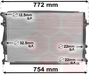 Van Wezel 58002343 - Радіатор, охолодження двигуна autocars.com.ua