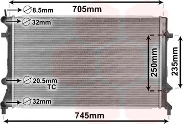 Van Wezel 58002359 - Радіатор, охолодження двигуна autocars.com.ua