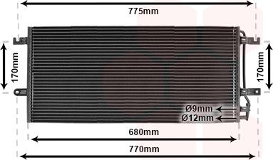 Van Wezel 58005197 - Конденсатор, кондиціонер autocars.com.ua