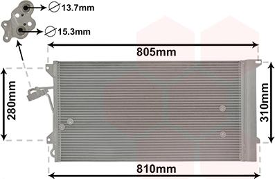 Van Wezel 58005244 - Конденсатор, кондиціонер autocars.com.ua