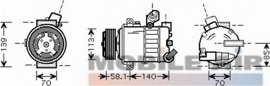 Van Wezel 5800K285 - Электромагнитное сцепление, компрессор avtokuzovplus.com.ua