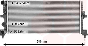 Van Wezel 58012725 - Радіатор, охолодження двигуна autocars.com.ua
