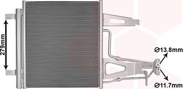 Van Wezel 58015708 - Конденсатор, кондиціонер autocars.com.ua