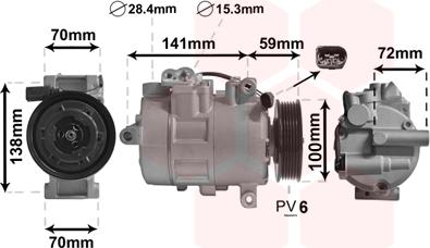 Van Wezel 5801K701 - Компрессор кондиционера autodnr.net