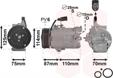 Van Wezel 5801K705 - Компрессор кондиционера avtokuzovplus.com.ua