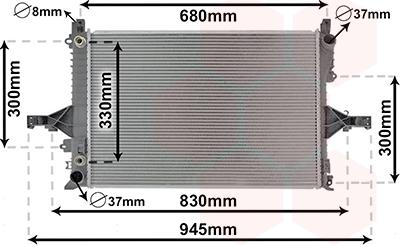 Van Wezel 59002115 - Радіатор, охолодження двигуна autocars.com.ua