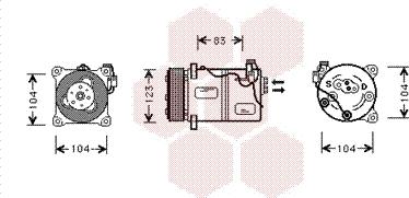 Van Wezel 5900K059 - Компресор, кондиціонер autocars.com.ua