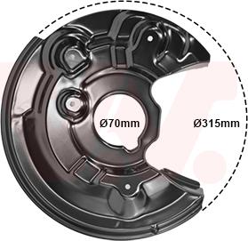 Van Wezel 7606377 - Відбивач, диск гальмівного механізму autocars.com.ua