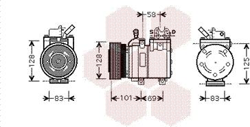 Van Wezel 8200K166 - Компрессор кондиционера avtokuzovplus.com.ua