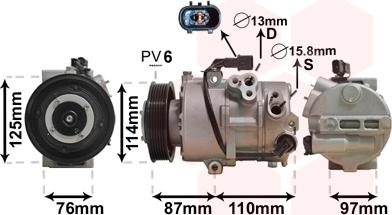 Van Wezel 8200K301 - Компрессор кондиционера avtokuzovplus.com.ua