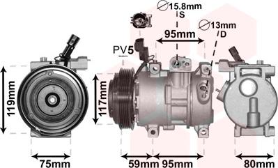 Van Wezel 8200K319 - Компресор, кондиціонер autocars.com.ua