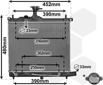 Van Wezel 82012704 - Радіатор, охолодження двигуна autocars.com.ua