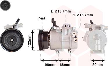 Van Wezel 8201K703 - Компресор, кондиціонер autocars.com.ua