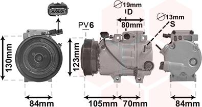 Van Wezel 8201K704 - Компресор, кондиціонер autocars.com.ua