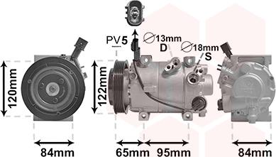 Van Wezel 8201K710 - Компресор, кондиціонер autocars.com.ua