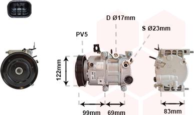 Van Wezel 8201K717 - Компресор, кондиціонер autocars.com.ua